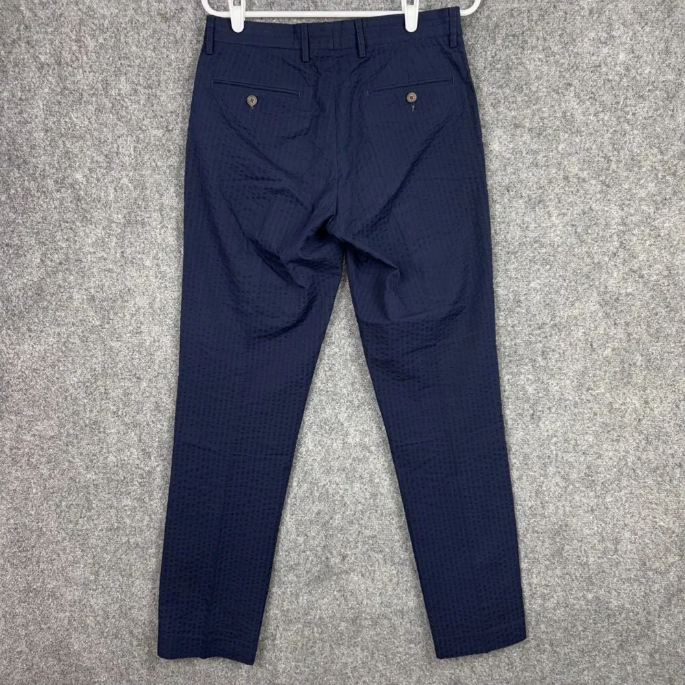 J by J.CREW Pants Mens Size 29 X 32 Blue Seersucker Slim Casual Tapered